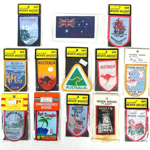Australia Great Barrier Reef 13 Vtg Woven Badge Patch Lot NSW Cairns Queensland - Picture 1 of 9